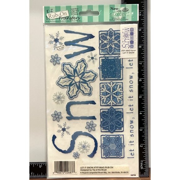 Royal Langnickel EZ RUB ON Transfer LET IT SNOW TIP1664G BY TIP OF THE BRUSH - Picture 3 of 3